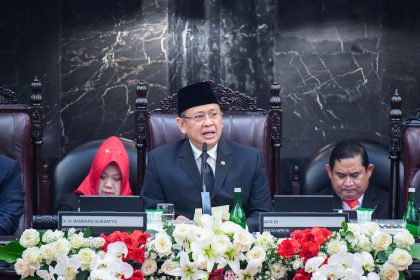 Ketua MPR RI Periode 2019-2024, Bambang Soesatyo, saat memimpin Rapat Paripurna Terakhir. Sumber foto : Setjen DPR/MPR