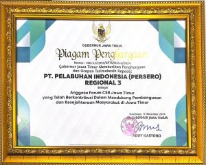 Piagam Penghargaan Pelindo Regional 3