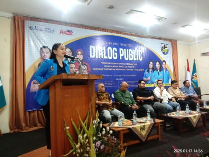 Ketua Umum DPP KNPI, Putri Khairunnisa dalam Diskusi Publik DPP KNPI di Gedung Joeang Jakarta pada Jum'at (17/1/2025).