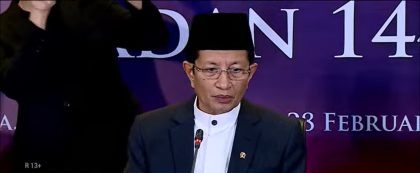 Menteri Agama Nasaruddin Umar dalam Sidang Itsbat Penetapan 1 Ramadhan 1446 H di Jakarta pada Jum'at (28/2/2025).