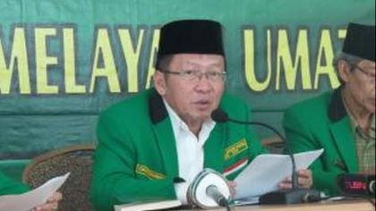 Politisi senior Partai Persatuan Pembangunan, KH.A.Chozin Chumaidy, dalam sebuah acara Partai di Jakarta.
