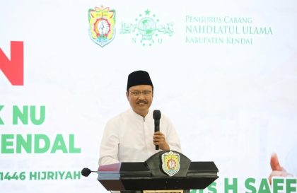 Mensos RI Syaifullah Yusuf dalam sebuah acara PCNU Kendal pada Minggu (27/4/2025).