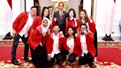 Jajaran DPP PSI saat bertemu Presiden Jokowi. Sumber Foto: Raja Juli Antoni