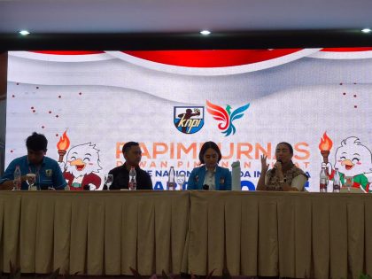Ketua Umum TIDAR sekaligus Wakil Ketua Komisi VII DPR RI Rahayu Saraswati dalam acara Rapimpurnas KNPI yang digelar di Jakarta, Minggu (3/8).